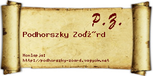 Podhorszky Zoárd névjegykártya